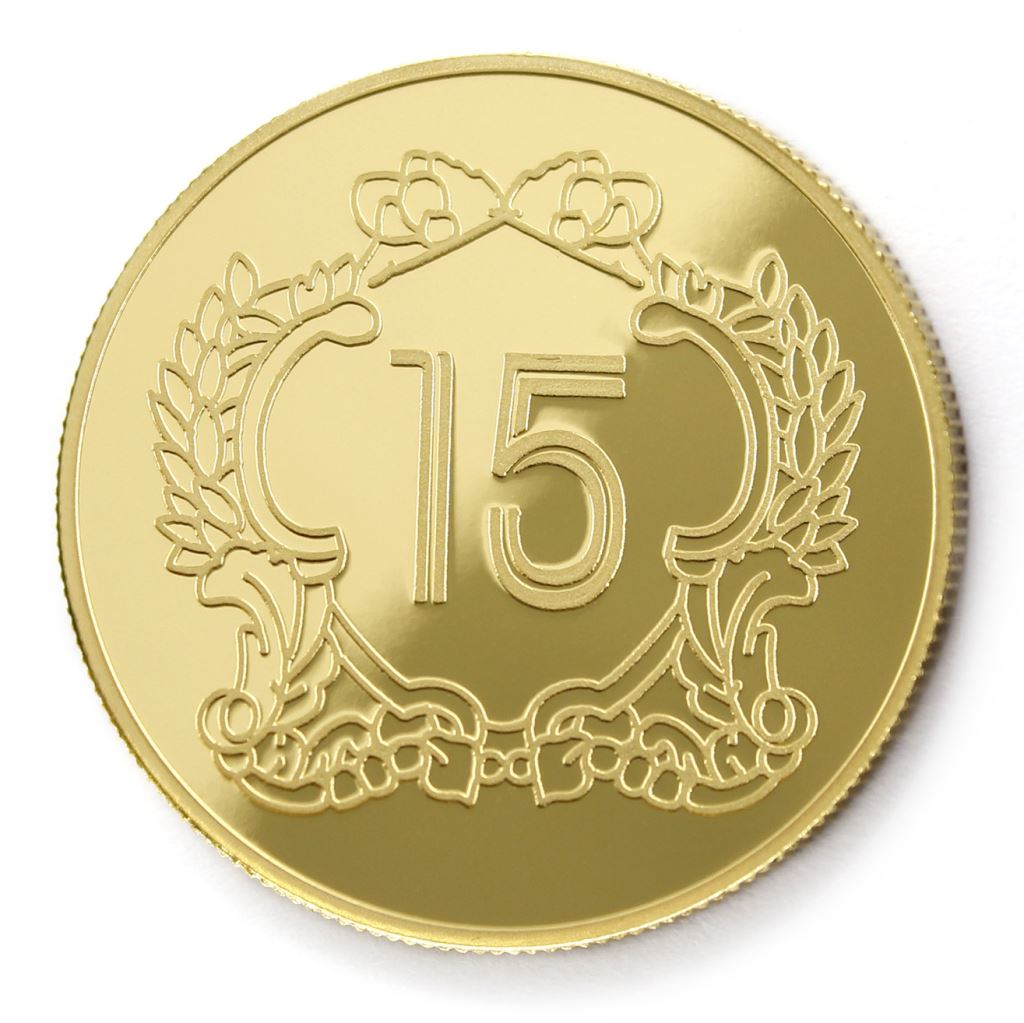 【金銅幣2】年資15榮耀-鏡面雕刻38