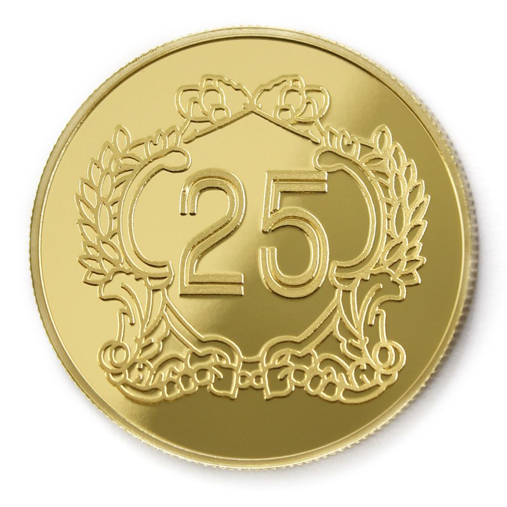 【金銅幣2】年資25榮耀-鏡面雕刻38