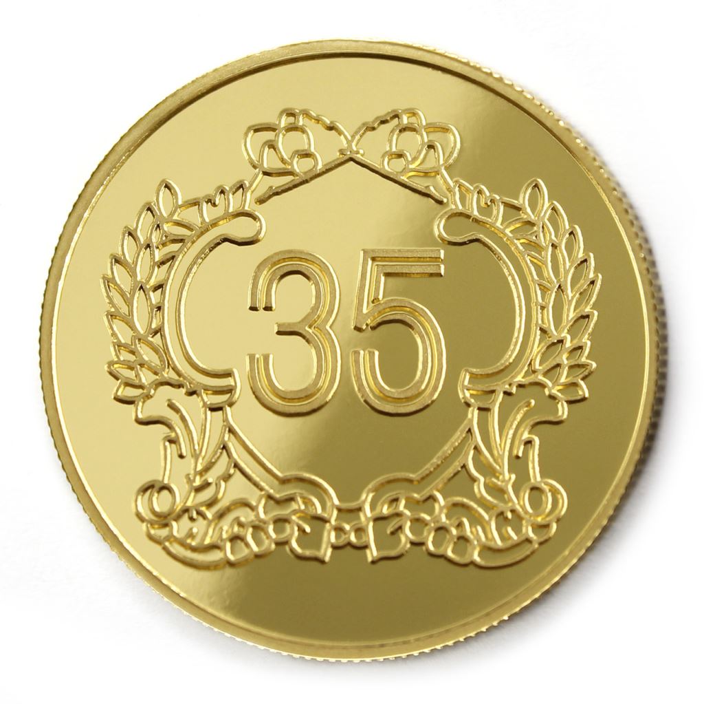 【金銅幣2】年資35榮耀-鏡面雕刻38
